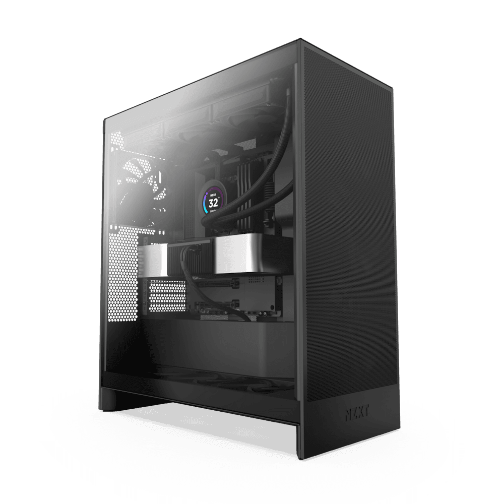 NZXT NZXT H7 Flow Mid-Tower ATX Airflow Computer Case, 3x F120Q included, 420mm Radiator Support, SGCC Steel, Ultra-Clear Tempered Glass Material, Up to 10x Fan Capacity, Black | CM-H72FB-01 - thumbnail 2