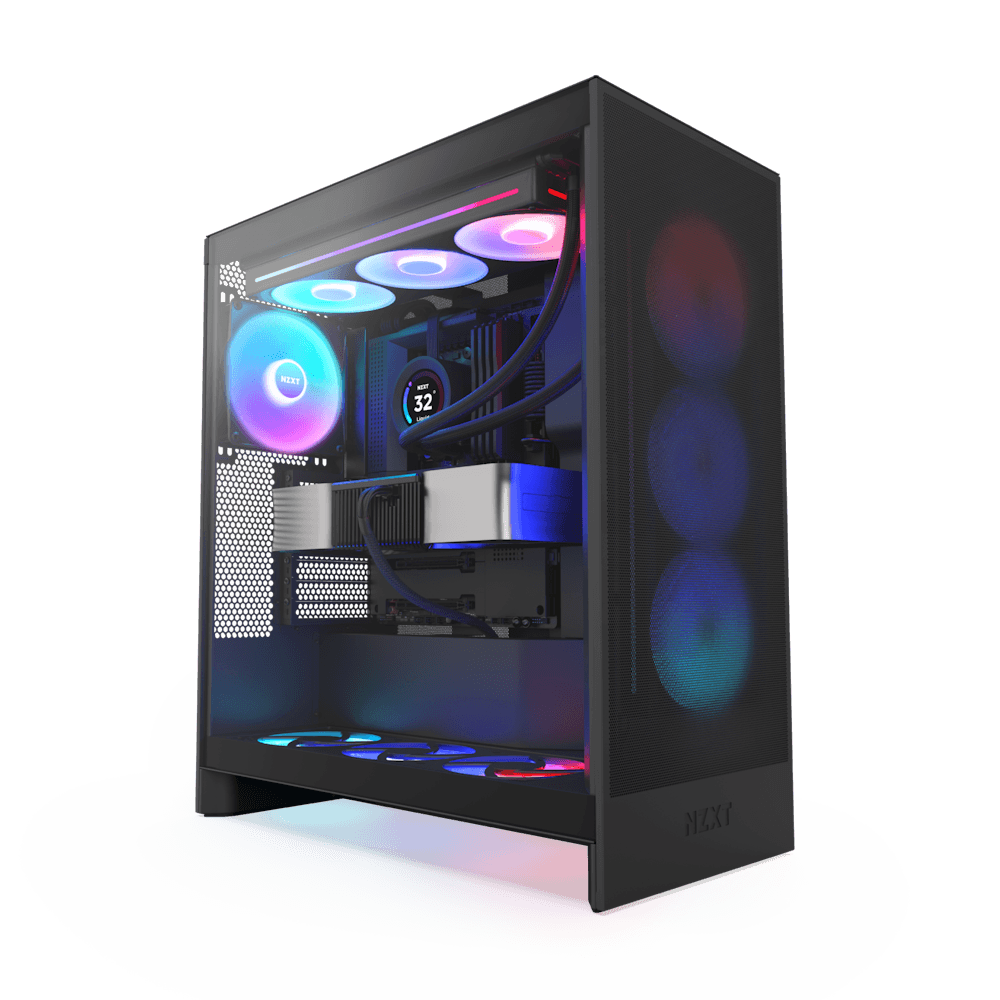 Nanotech NZXT H7 High Flow Gaming PC, AMD 7800X3D - RYZEN 7 8CORE, NVIDIA RTX 4070 SUPER 12GB, 32GB (2x16GB) DDR5 6400, 2TB NVME SSD, LCD Cooler, 850W, Wifi+BT - thumbnail 2