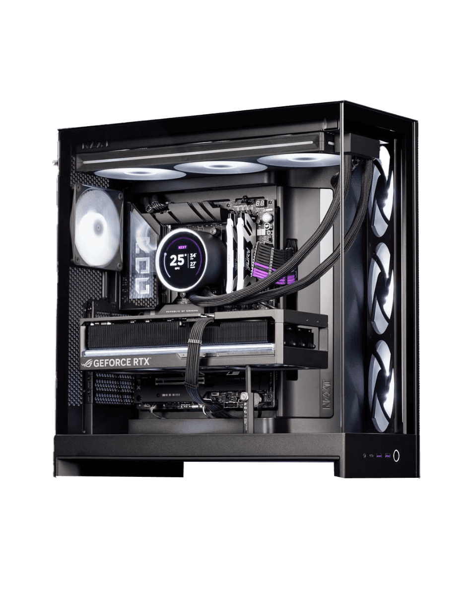 Nanotech Ultimate Gaming & Creation PC: AMD Ryzen 9 9950X3D + ROG ASTRAL RTX 5090 OC 32GB, 64GB DDR5 6000MHz RGB, 2TB PCIe Gen5 SSD (14,500MB/s), 420mm IPS LCD AIO, 1500W Platinum ATX 3.1 PSU, WiFi 7, NZXT H9 Flow RGB - thumbnail 1