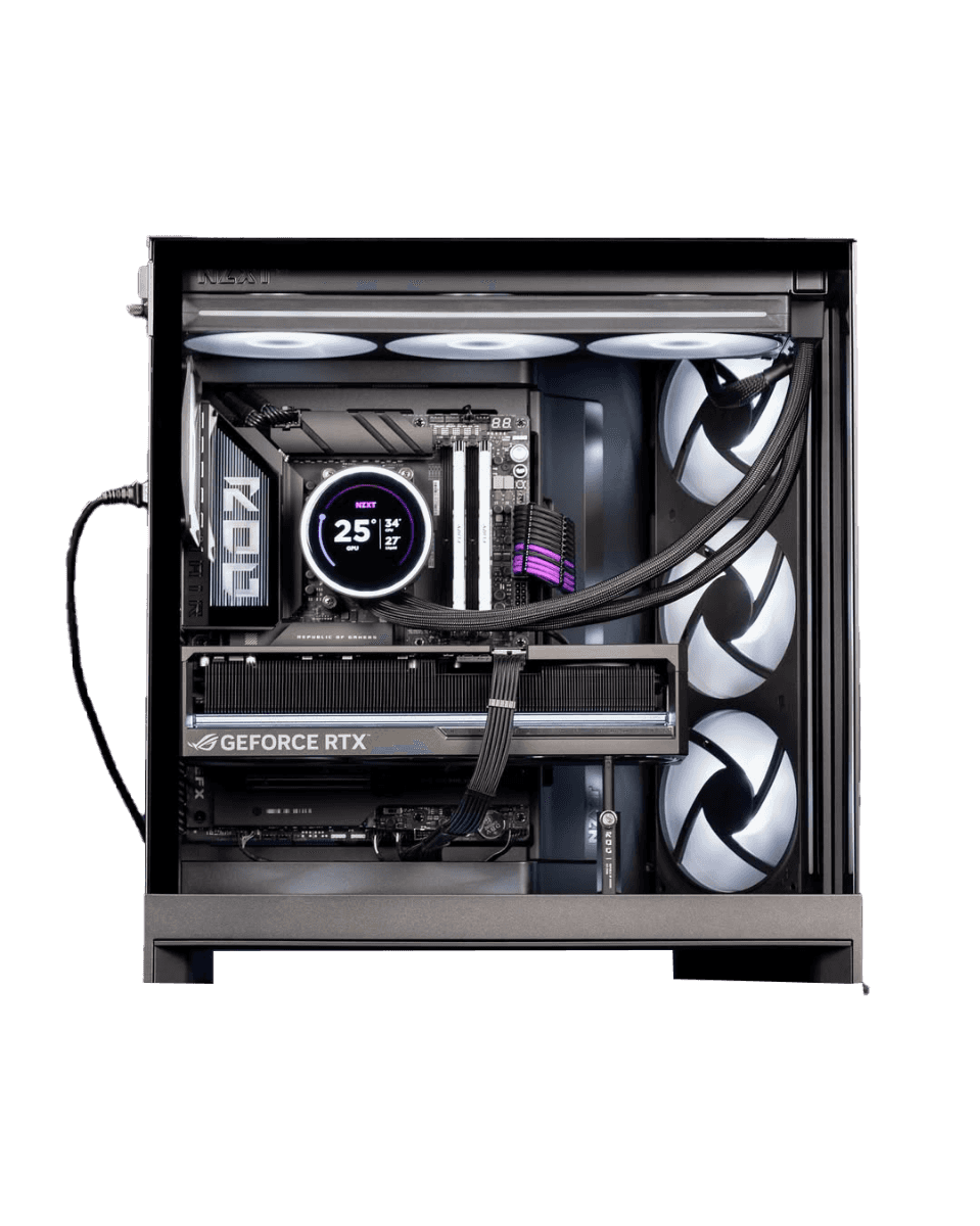 Nanotech Ultimate Gaming & Creation PC: AMD Ryzen 9 9950X3D + ROG ASTRAL RTX 5090 OC 32GB, 64GB DDR5 6000MHz RGB, 2TB PCIe Gen5 SSD (14,500MB/s), 420mm IPS LCD AIO, 1500W Platinum ATX 3.1 PSU, WiFi 7, NZXT H9 Flow RGB - thumbnail 2