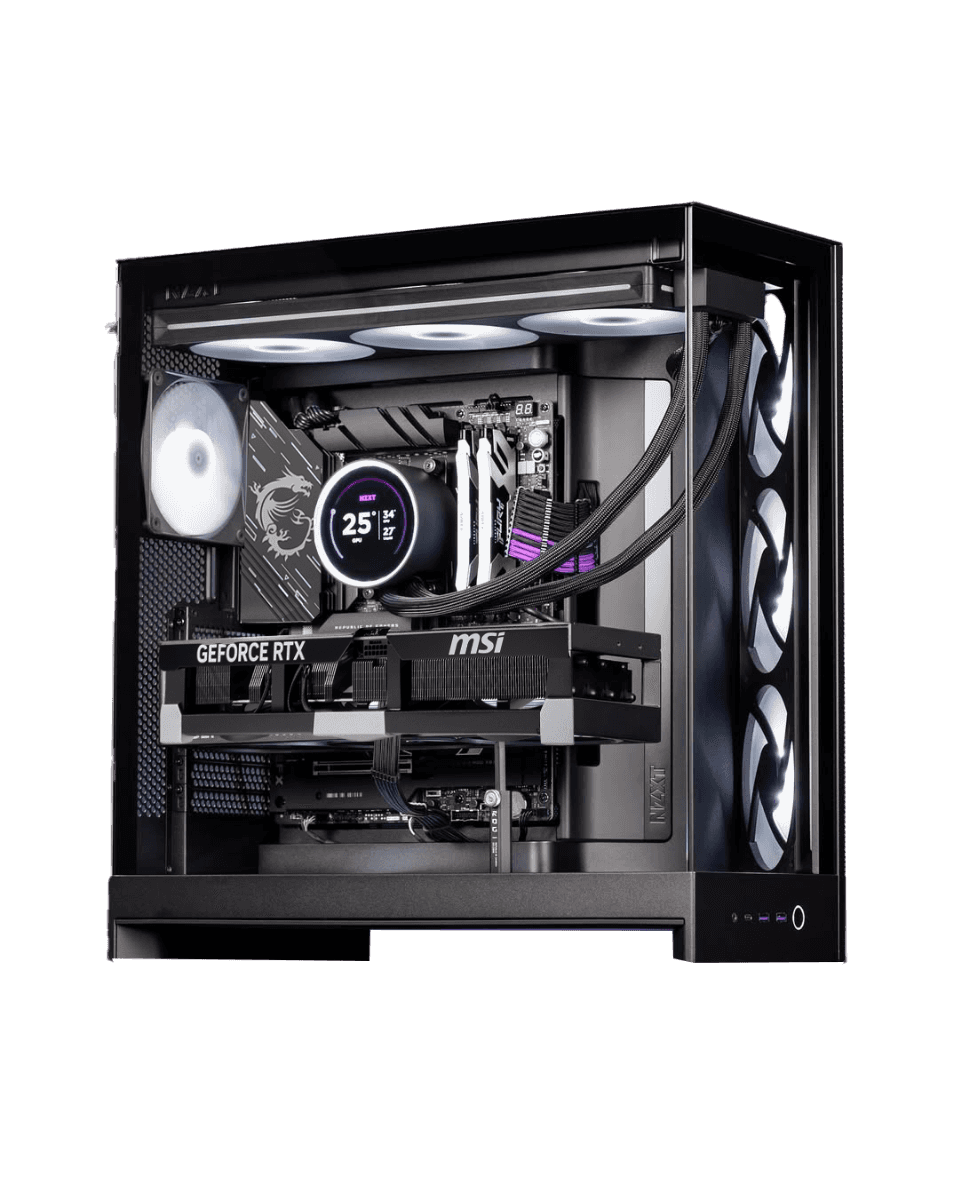 Nanotech Ultimate Gaming & Creation PC: AMD Ryzen 9 9950X3D + MSI VENTUS RTX 5090 OC 32GB, 64GB DDR5 6000MHz RGB, 4TB NVMe SSD, 420mm IPS LCD AIO, 1300W Platinum ATX 3.1 PSU, WiFi 7, NZXT H9 Flow RGB - thumbnail 1