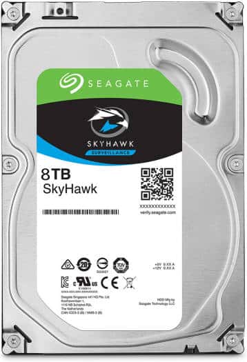 Seagate 8TB SkyHawk Surveillance SATA III 3.5" Internal Hard Drive, Up to 180 MB/s Sustained Transfer Rates, 1 Million Hours MTBF, 256MB Cache, 5400 RPM, Supports up to 64 HD Cameras | ST8000VX010 - thumbnail 2