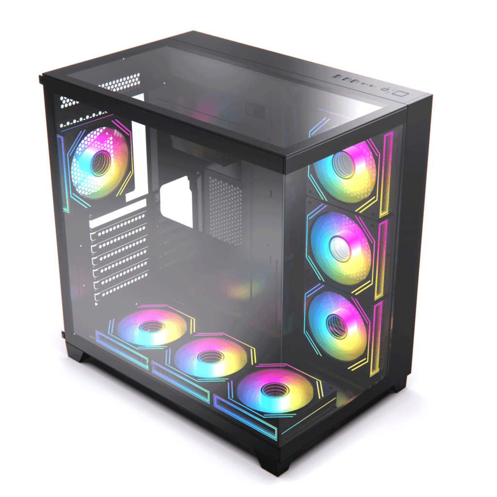 ACEGEEK AceGeek Horizon Type-C Dual Chamber Panoramic Tempered Glass ATX Gaming Case with High Speed Connectivity Black | AG-HORIZON-BK - thumbnail 4