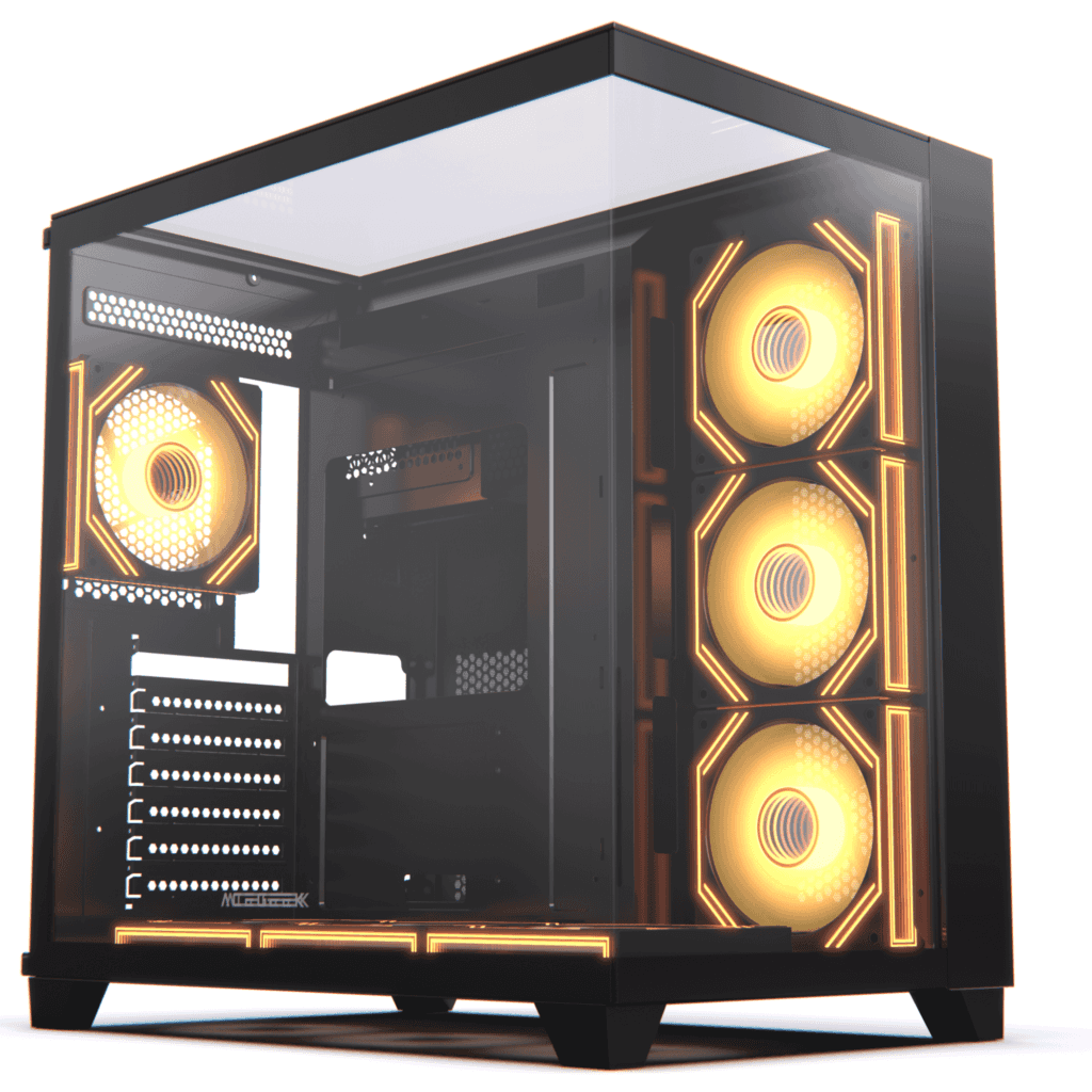 ACEGEEK AceGeek Horizon Type-C Dual Chamber Panoramic Tempered Glass ATX Gaming Case with High Speed Connectivity Black | AG-HORIZON-BK - thumbnail 2