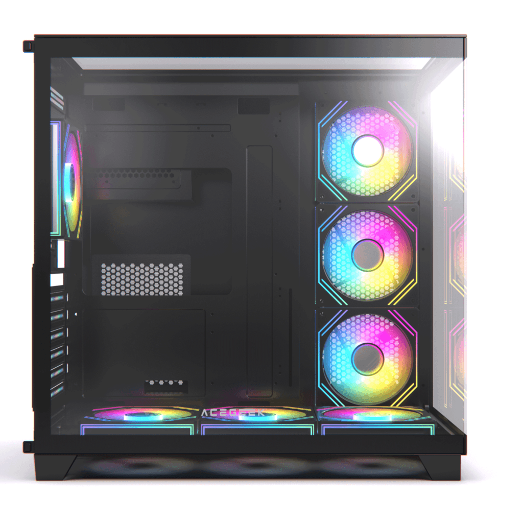 ACEGEEK AceGeek Horizon Type-C Dual Chamber Panoramic Tempered Glass ATX Gaming Case with High Speed Connectivity Black | AG-HORIZON-BK - thumbnail 5