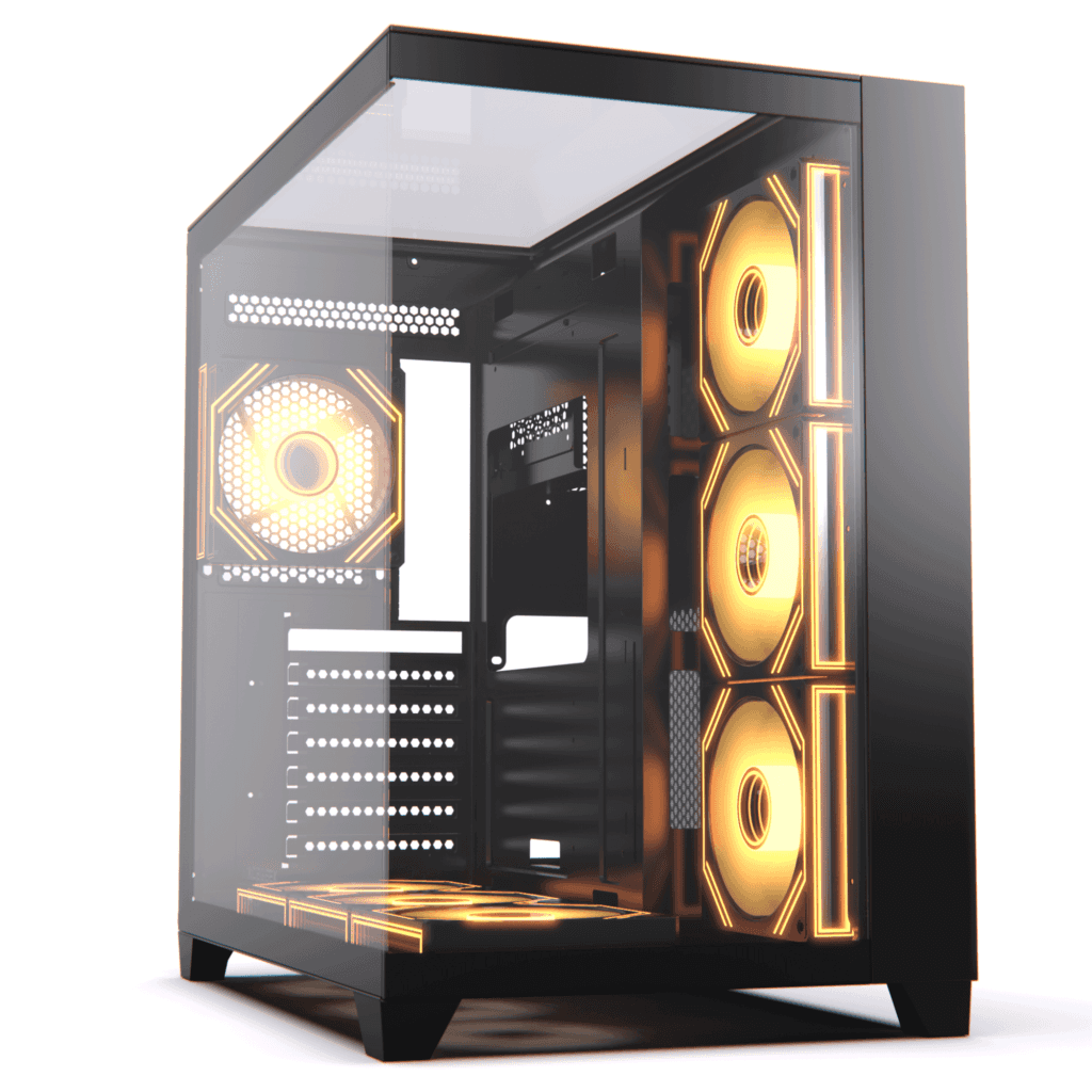 ACEGEEK AceGeek Horizon Type-C Dual Chamber Panoramic Tempered Glass ATX Gaming Case with High Speed Connectivity Black | AG-HORIZON-BK - thumbnail 3