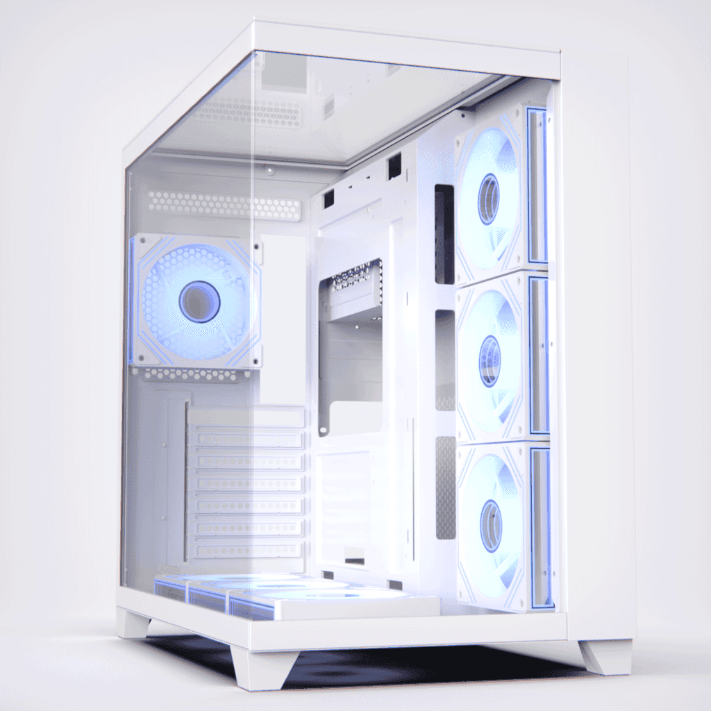 ACEGEEK AceGeek Horizon Type-C Dual Chamber Panoramic Tempered Glass ATX Mid Tower Gaming Computer Case White | AG-HORIZON-WT - thumbnail 8