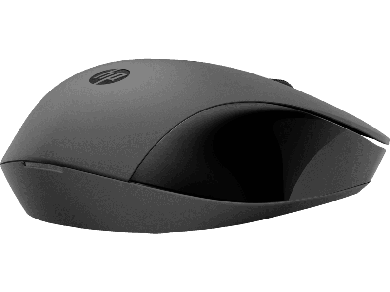 HP 150 Wireless Optical USB Mouse with a 2.4 GHz Simple Dongle, 1,600 DPI Optical Sensor, Ambidextrous Design, 3 Buttons, Ergonomic, USB-A, Black | 2S9L1AA thumbnail 1