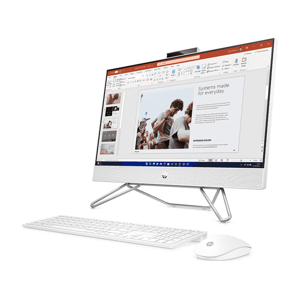HP AIO Pro One 240 G9 i7 12th Gen 16GB 512GB SSD 23.8 Inch FHD Display DOS, HP 125 Wired Keyboard, WiFi+BT, White thumbnail 1