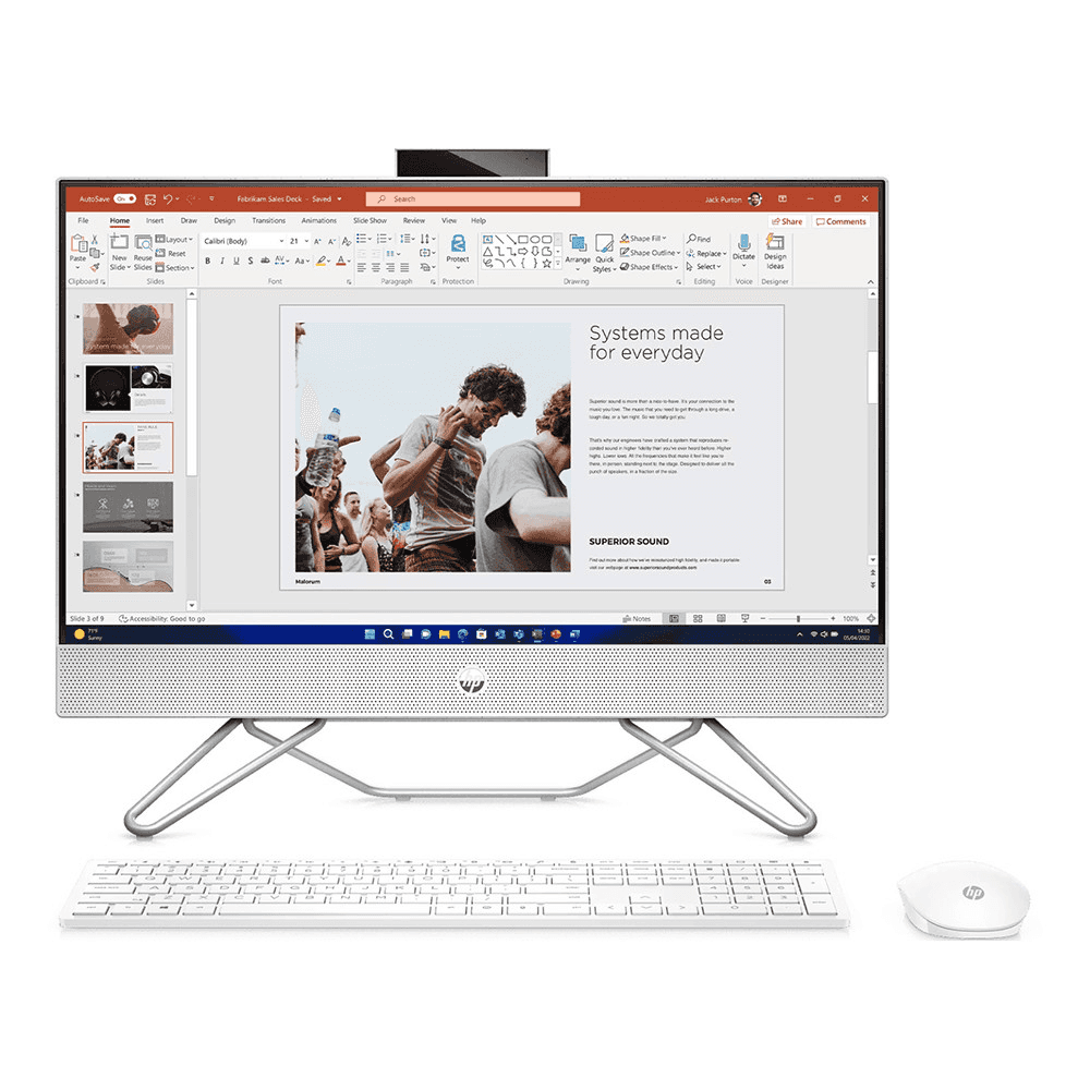 Hp HP AIO Pro One 240 G9 i7 12th Gen 16GB 512GB SSD 23.8 Inch FHD Display DOS, HP 125 Wired Keyboard, WiFi+BT, White - thumbnail 3