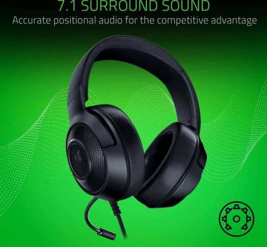 RAZER Razer Kraken X Lite Ultralight Gaming Headset: 7.1 Surround Sound Capable - Lightweight Frame - Bendable Cardioid Microphone - for PC, Xbox, PS4, Nintendo Switch - Classic Black | RZ04-02950100-R381 - thumbnail 3
