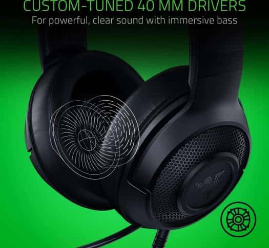 RAZER Razer Kraken X Lite Ultralight Gaming Headset: 7.1 Surround Sound Capable - Lightweight Frame - Bendable Cardioid Microphone - for PC, Xbox, PS4, Nintendo Switch - Classic Black | RZ04-02950100-R381 - thumbnail 4
