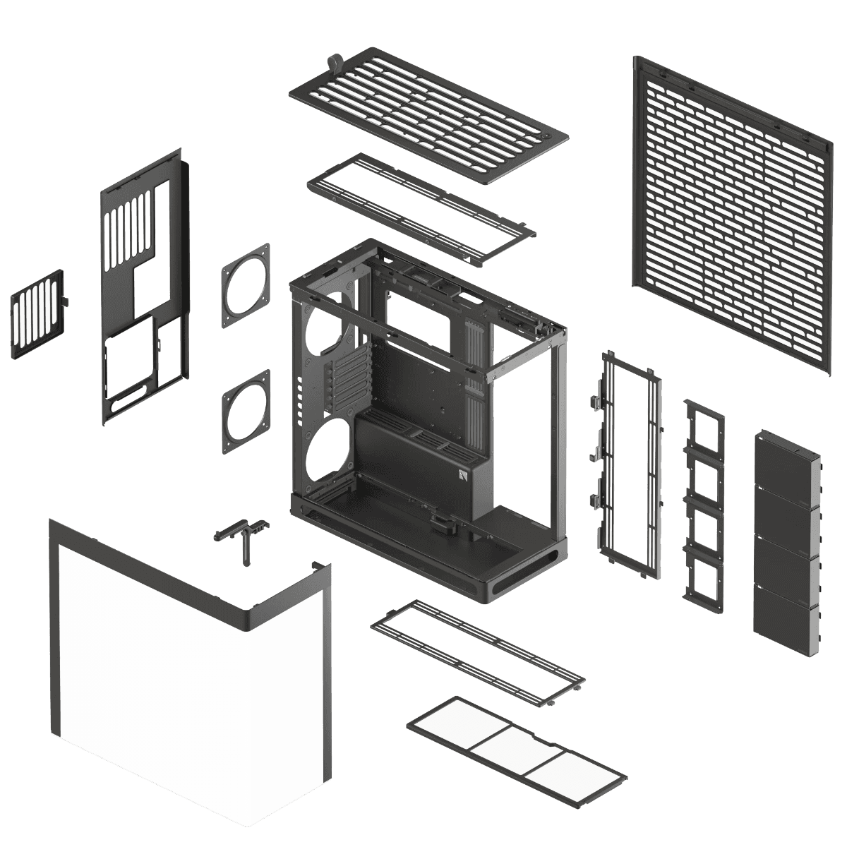 HAVN HAVN HS 420 Mid Tower PC Case, Motherboard Supports Upto E-ATX, 11x Fan Support, 3-way adjustable GPU Support, Black | HVN-CA-HS420-06 - thumbnail 6