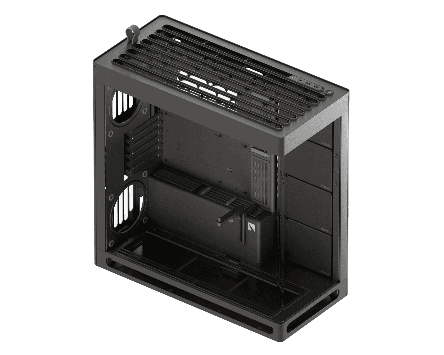 HAVN HAVN HS 420 Mid Tower PC Case, Motherboard Supports Upto E-ATX, 11x Fan Support, 3-way adjustable GPU Support, Black | HVN-CA-HS420-06 - thumbnail 5