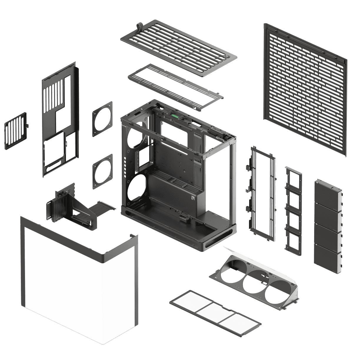 HAVN HS 420 VGPU Mid-tower PC Case, Motherboard Supports Upto E-ATX, VGPU Mount Kit with a PCI E 5.0 riser cable, 11x Fan Support, 3-way Adjustable GPU Support, Black | HVN-CA-HS420-08 thumbnail 6