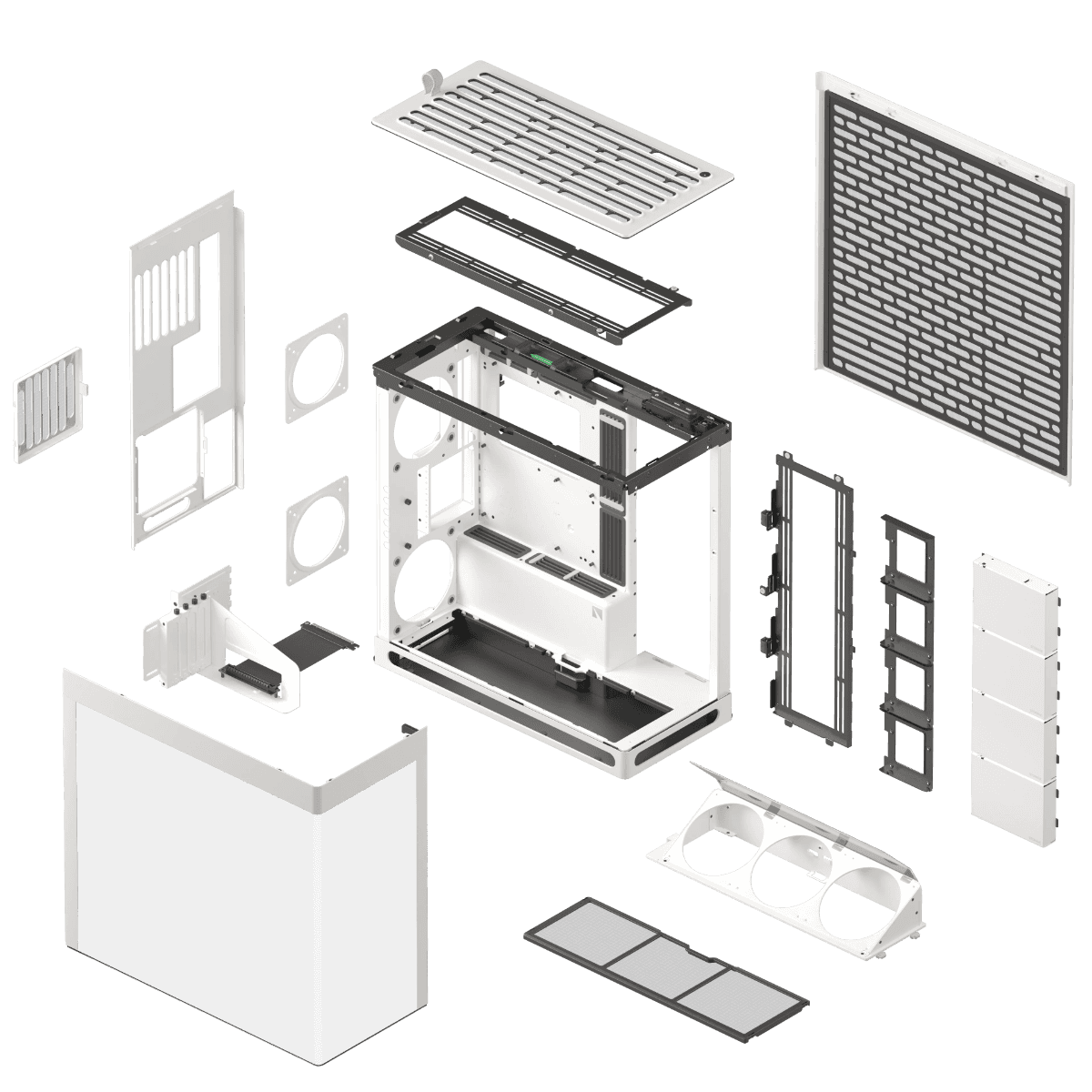 HAVN HS 420 VGPU Mid-tower PC Case, MoBo Upto E-ATX, VGPU Mount Kit with a PCI E 5.0 riser cable, 11x Fan Support, 3-way, White | HVN-CA-HS420-07 - thumbnail 8