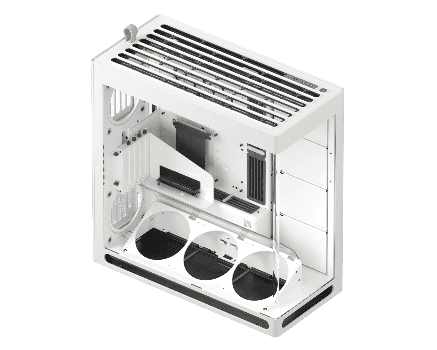 HAVN HS 420 VGPU Mid-tower PC Case, MoBo Upto E-ATX, VGPU Mount Kit with a PCI E 5.0 riser cable, 11x Fan Support, 3-way, White | HVN-CA-HS420-07 - thumbnail 5