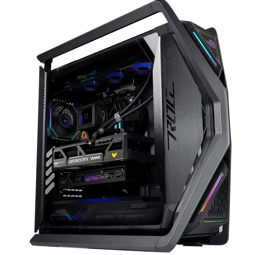 Asus AMD 9950X3D High-Performance Gaming & Content Creation PC, AMD Ryzen 9 9950X3D, 64GB (2x32GB) 6000MHz, 4TB NVMe, AIO Cooler, 1000W - thumbnail 1