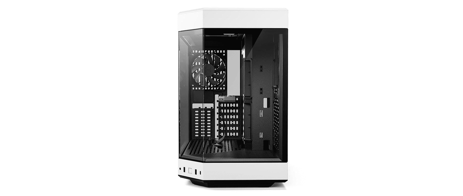 HYTE HYTE Y60 Modern Aesthetic Mid-Tower ATX Gaming PC Case, Panoramic Tempered Glass Design, Dual Chamber, 360mm Radiator Support, 6x 120mm Fans, PCIE 4.0 Cable, White | CS-HYTE-Y60-WW - thumbnail 5