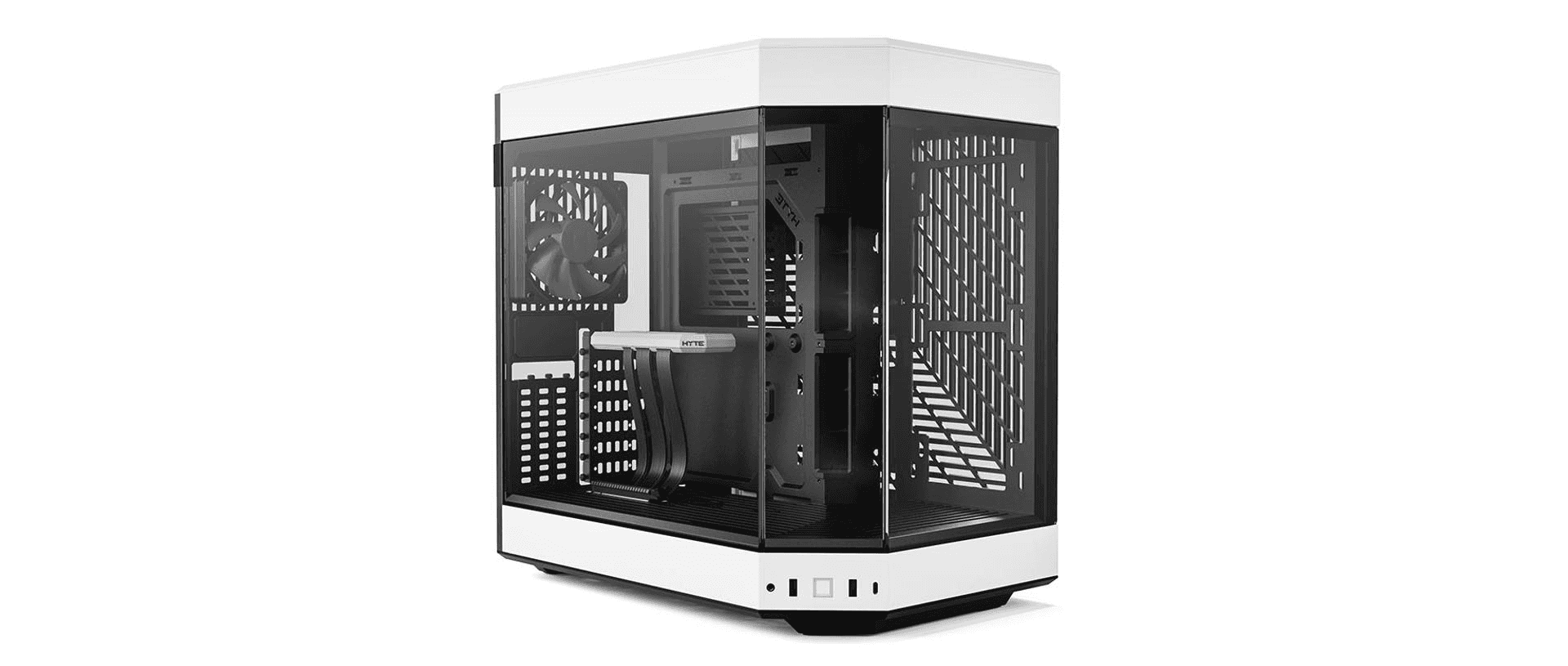 HYTE HYTE Y60 Modern Aesthetic Mid-Tower ATX Gaming PC Case, Panoramic Tempered Glass Design, Dual Chamber, 360mm Radiator Support, 6x 120mm Fans, PCIE 4.0 Cable, White | CS-HYTE-Y60-WW - thumbnail 1