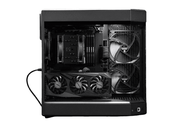 Nanotech Nanotech Project RTX4090 Graphics Workstation, Core i9 14900K, RTX 4090 24GB OC, 64GB (2 x 32GB) RGB DDR5, 4TB (2x2 TB) 4.0 NVMe SSD, AIO CPU Liquid Cooler, 1300W 80+ Platinum, With 6x RGB Fan, Wifi + BT, 1 Year Warranty - thumbnail 1
