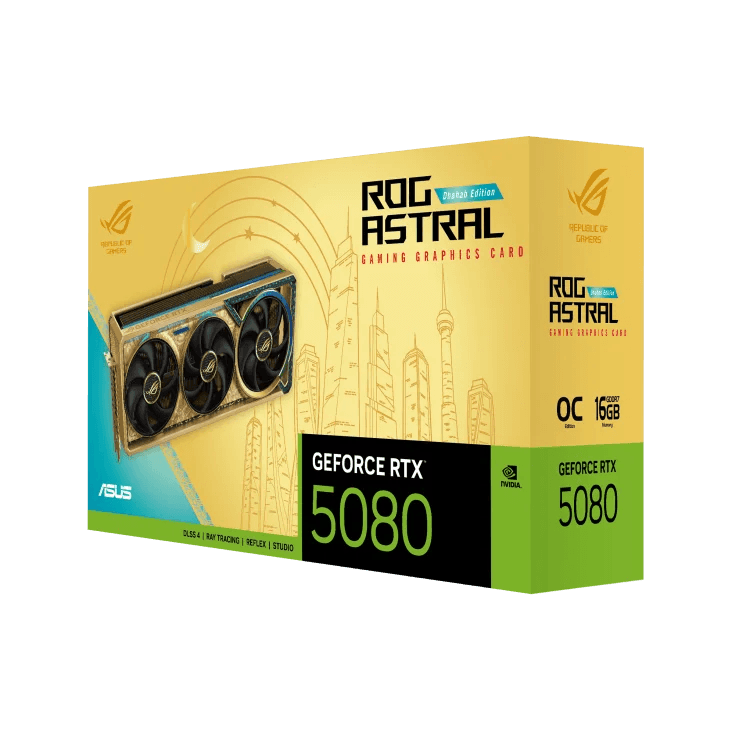 Asus ROG Astral GeForce RTX 5080 Dhahab CORE OC Edition 16GB GDDR7 OC EDITION 3 FAN | 90YV0LV6-M0NM00 thumbnail 7