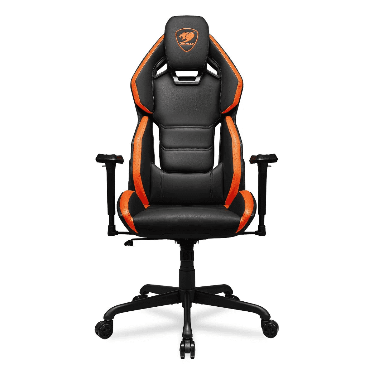 Cougar Cougar Hotrod Multi-zone Backrest Anchored Gaming Chair, Hyper-dura Leatherette, 3D Adjustable Armrest, Class 4 Gas Lift, 150º Reclining, 5-Star Steel Base, 2.4" Wheels, Orange-Black | 3MARXORB.0001 - thumbnail 1
