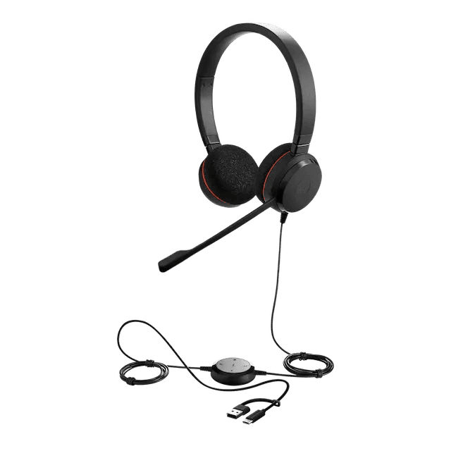 Jabra Jabra Evolve 20 USB-C/A MS Stereo Professional Headset, Call control unit for managing calls easily, Flexible connectivity via USBC/A | 4999-823-169 - thumbnail 2