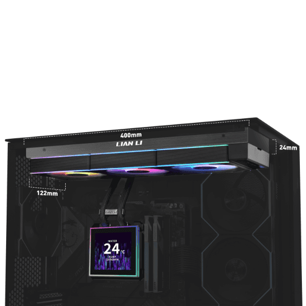 LIAN LI Lian li HydroShiftII LCD-S 360CL Black 360mm AIO Liquid Cooler, 3.4" IPS LCD Display, Wireless Aesthetic, 3200 RPM | G89.GHS2LCDS36CB.00 - thumbnail 3