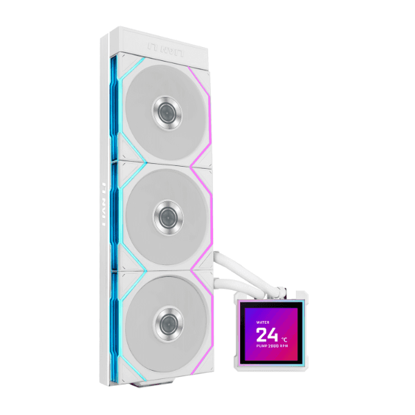 LIAN LI Lian Li HydroShift II LCD-S 360TL White AIO Liquid Cooler, 3.4" IPS LCD, Wireless Aesthetic, 3200 RPM Pump | G89.GHS2LCDS36TW.00 - thumbnail 1