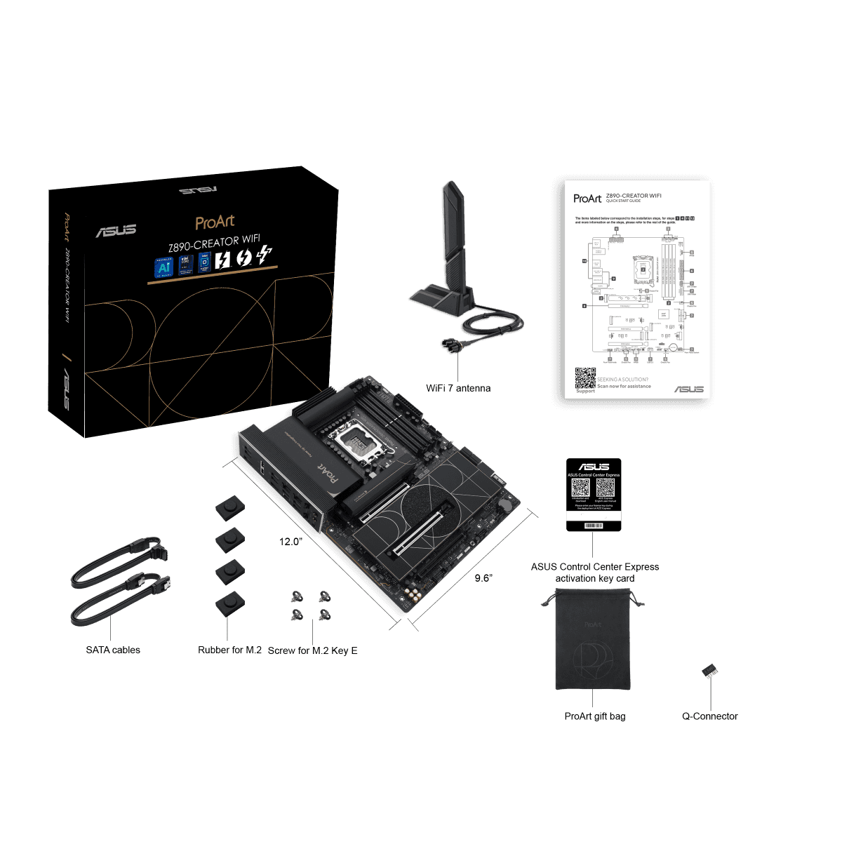 Asus Asus PROART Z890-CREATOR WIFI Intel Z890 LGA1851 ATX Content Creation motherboard, PCIe 5.0, DDR5 slots, 2x USB4® ports, 10G & 2.5G Ethernet, WiFi 7, 5x M.2 slots, USB 20Gpbs front-panel header | 90MB1JD0-M0EAY0 - thumbnail 6