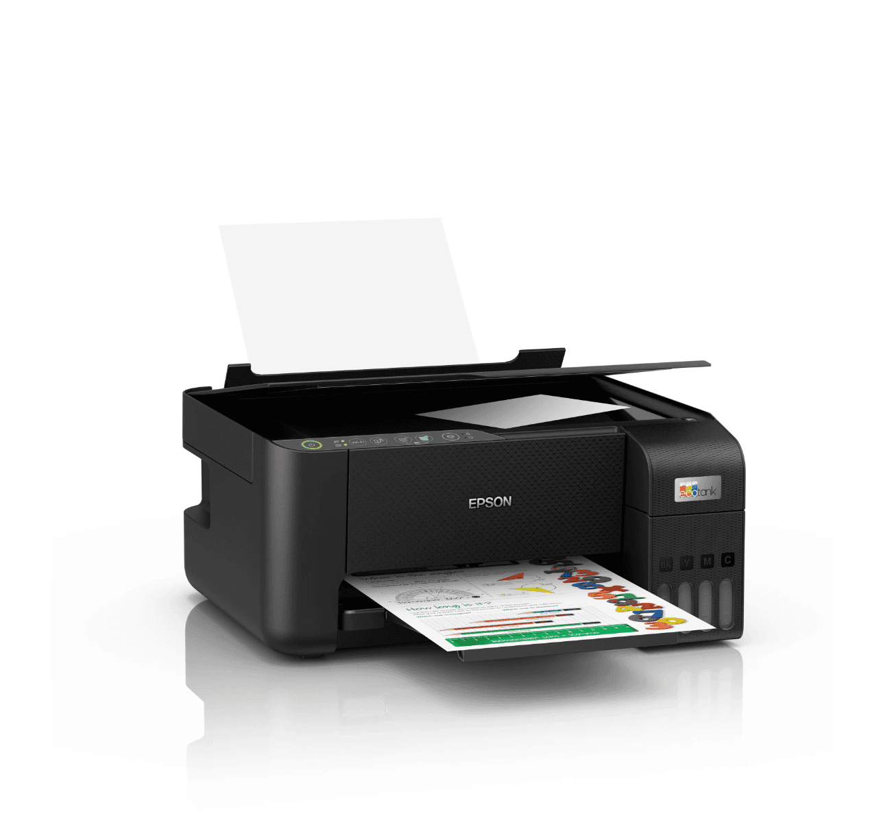 EPSON  EPSON EcoTank L3250 A4 Color 3-in-1 Printer, With Wi-fi Direct, 5760 x 1440 DPI Resolution, 33ppm Print Speed, 30 Sheets Output Tray, 100 Sheets Paper Tray, Black - thumbnail 4