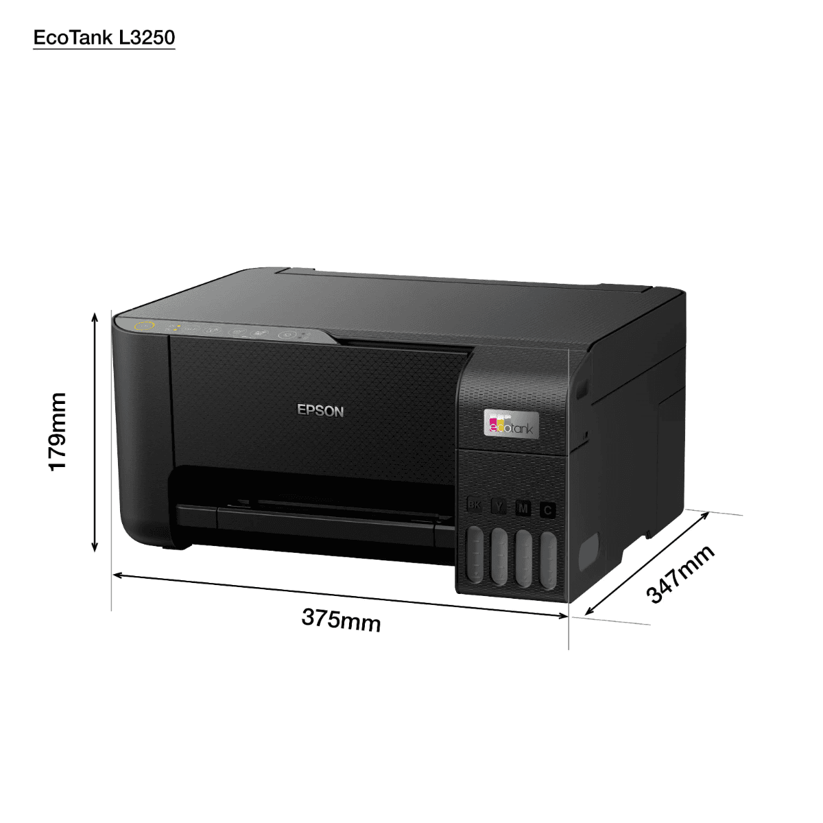 EPSON  EPSON EcoTank L3250 A4 Color 3-in-1 Printer, With Wi-fi Direct, 5760 x 1440 DPI Resolution, 33ppm Print Speed, 30 Sheets Output Tray, 100 Sheets Paper Tray, Black - thumbnail 2