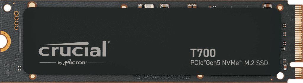 Crucial Crucial T700 PCIe Gen5 NVMe M.2 Internal SSD, 4TB Capacity, Up to 12400 MB/s Read & 11800 MB/s Write, 232-layer TLC NAND, Black | CT4000T700SSD3 - thumbnail 1