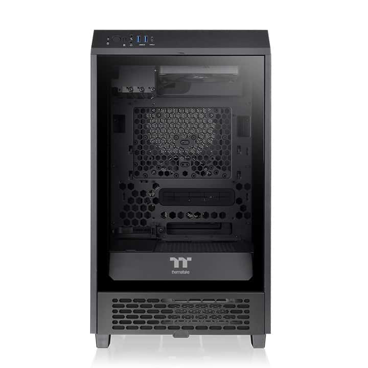 Thermaltake The Tower 200 Mini Computer Case, SPCC+Tempered Glass Material, Supports Up to 280mm Radiator, Up to 4 Fans Support, Removable Dust Filter-Black - thumbnail 3