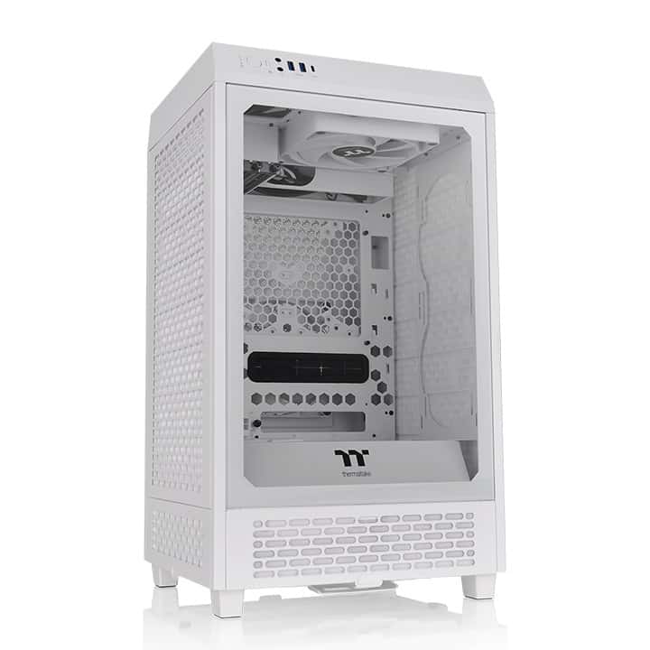Thermaltake Thermaltake The Tower 200 Mini Computer Case, SPCC+Tempered Glass Material, Supports Up to 280mm Radiator, Up to 4 Fans Support, Removable Dust Filter-White - thumbnail 1