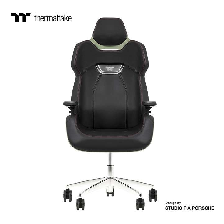 Thermaltake Argent E700 Real Leather Gaming Chair, Design by Studio F. A. Porsche, 4D Adjustable Armrests, Wire-Control Mechanism, 4 Gas Lift-Matcha Green - thumbnail 5