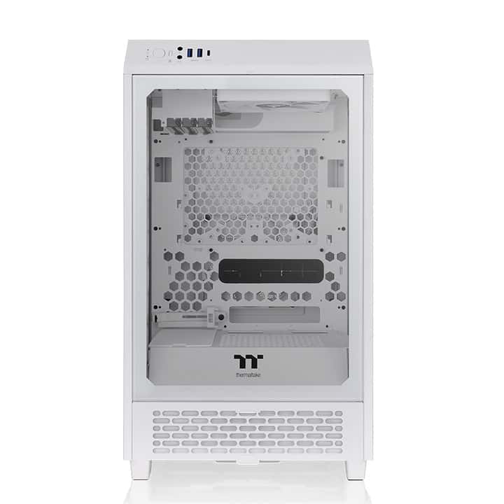 Thermaltake Thermaltake The Tower 200 Mini Computer Case, SPCC+Tempered Glass Material, Supports Up to 280mm Radiator, Up to 4 Fans Support, Removable Dust Filter-White - thumbnail 4