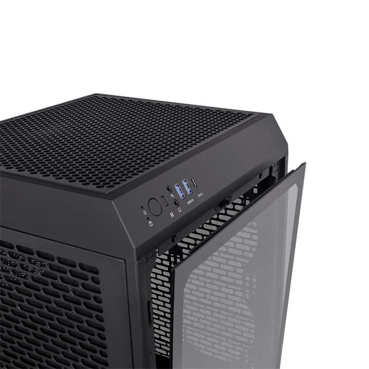 Thermaltake The Tower 200 Mini Computer Case, SPCC+Tempered Glass Material, Supports Up to 280mm Radiator, Up to 4 Fans Support, Removable Dust Filter-Black - thumbnail 4