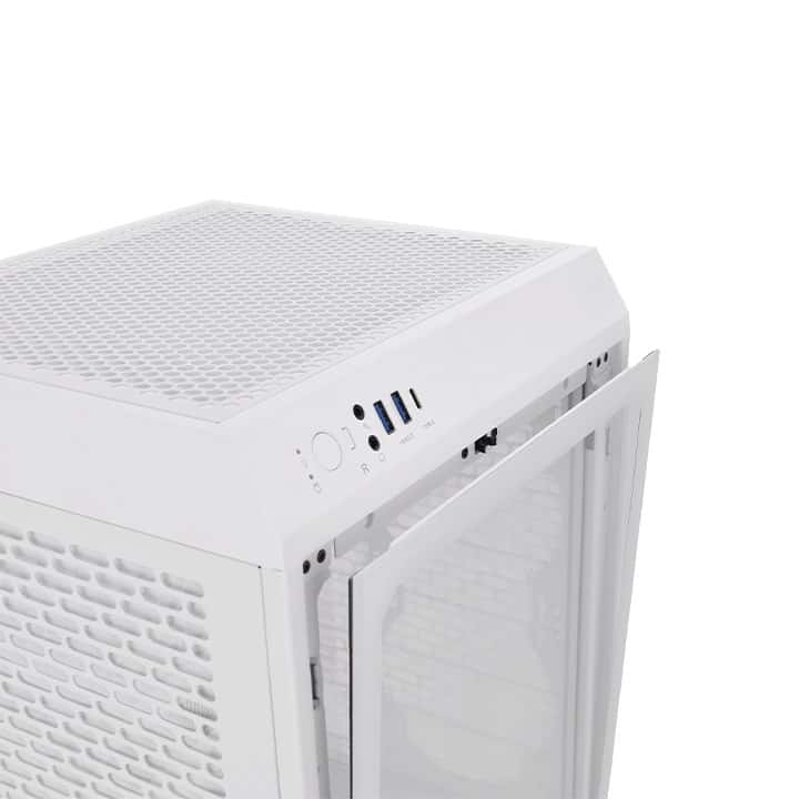 Thermaltake Thermaltake The Tower 200 Mini Computer Case, SPCC+Tempered Glass Material, Supports Up to 280mm Radiator, Up to 4 Fans Support, Removable Dust Filter-White - thumbnail 3