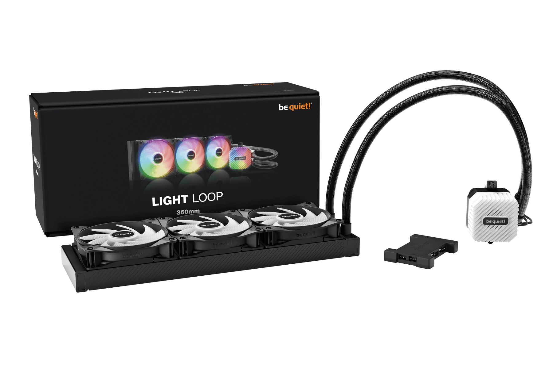 Be quiet! be quiet LIGHT LOOP 360mm Black  All-in-One Liquid Cooling, 3x Light Wings LX PWM Fans, ARGB Cooling Block, 2900 Pump speed (rpm) | BW022 - thumbnail 1