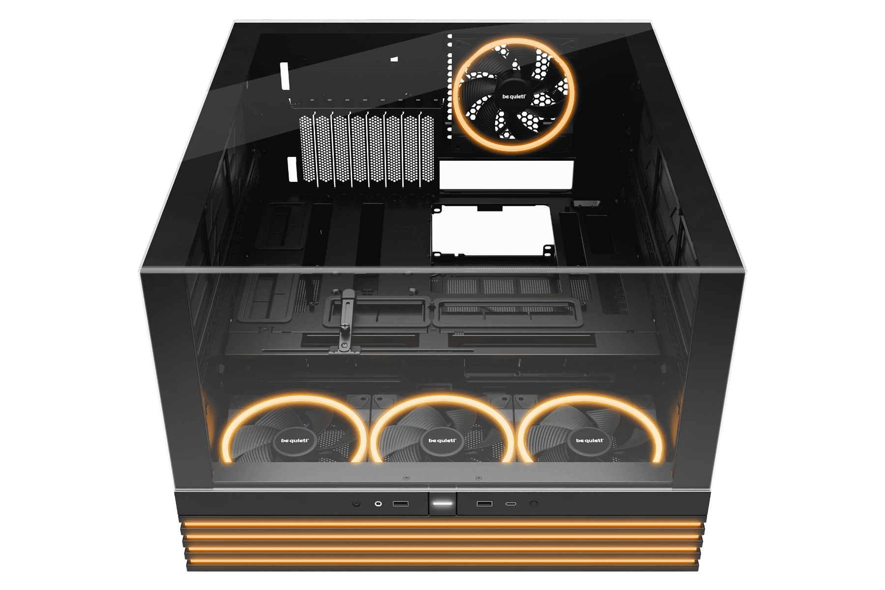 Be quiet! Be Quiet! Light Base 900 FX E-ATX Full Tower Computer Case, 4x Light Wings 140mm Pre-Installed Fan, Up to 420mm Radiator & 10x Fan Max Support, Fully Windowed Front & Side Panel, Black | BGW71 - thumbnail 8