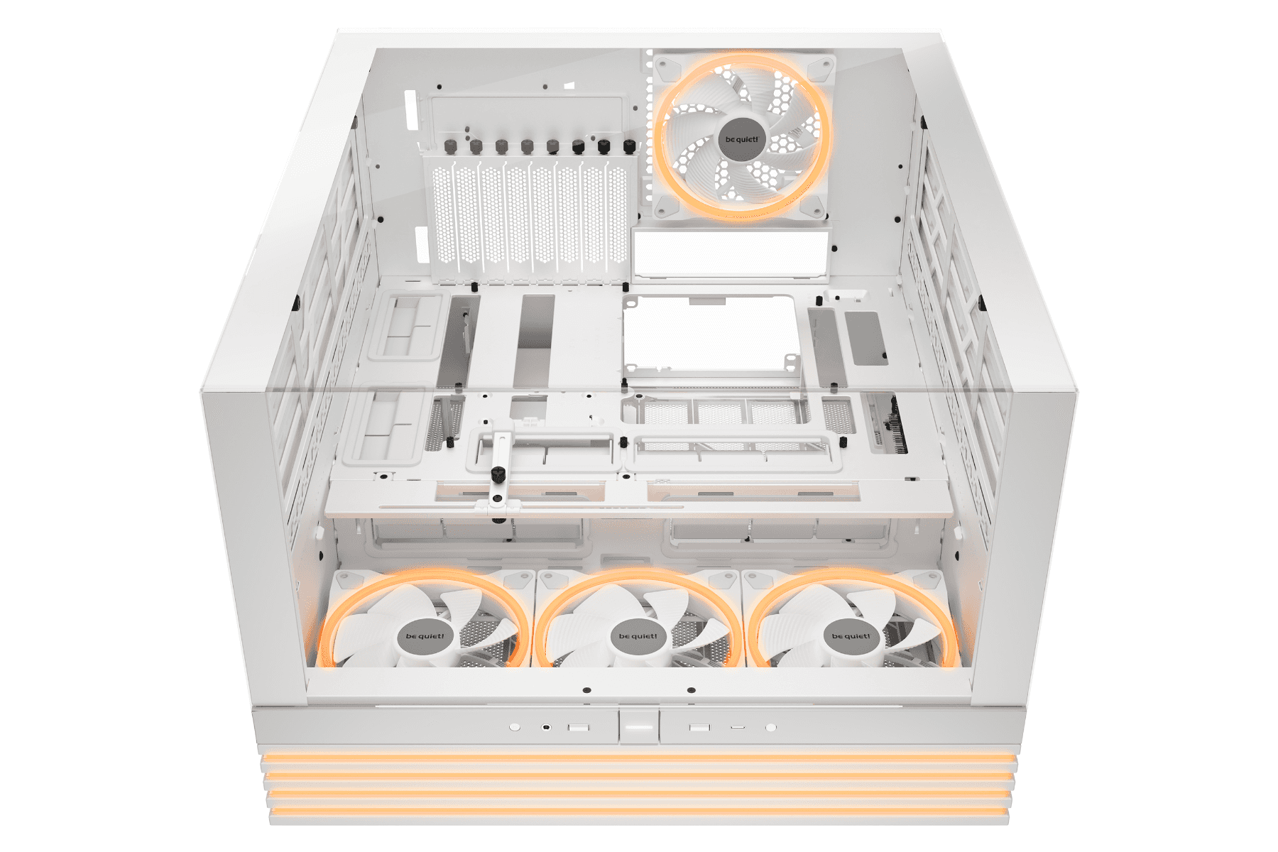Be quiet! Be Quiet! Light Base 900 FX White PC Case, Stunning Panoramic View, Show Case, Dual Chamber Design, Solid ARGB LED Strip, 4 Light Wings PWM White Fan, Inverted and Horizontal |BGW72 - thumbnail 4