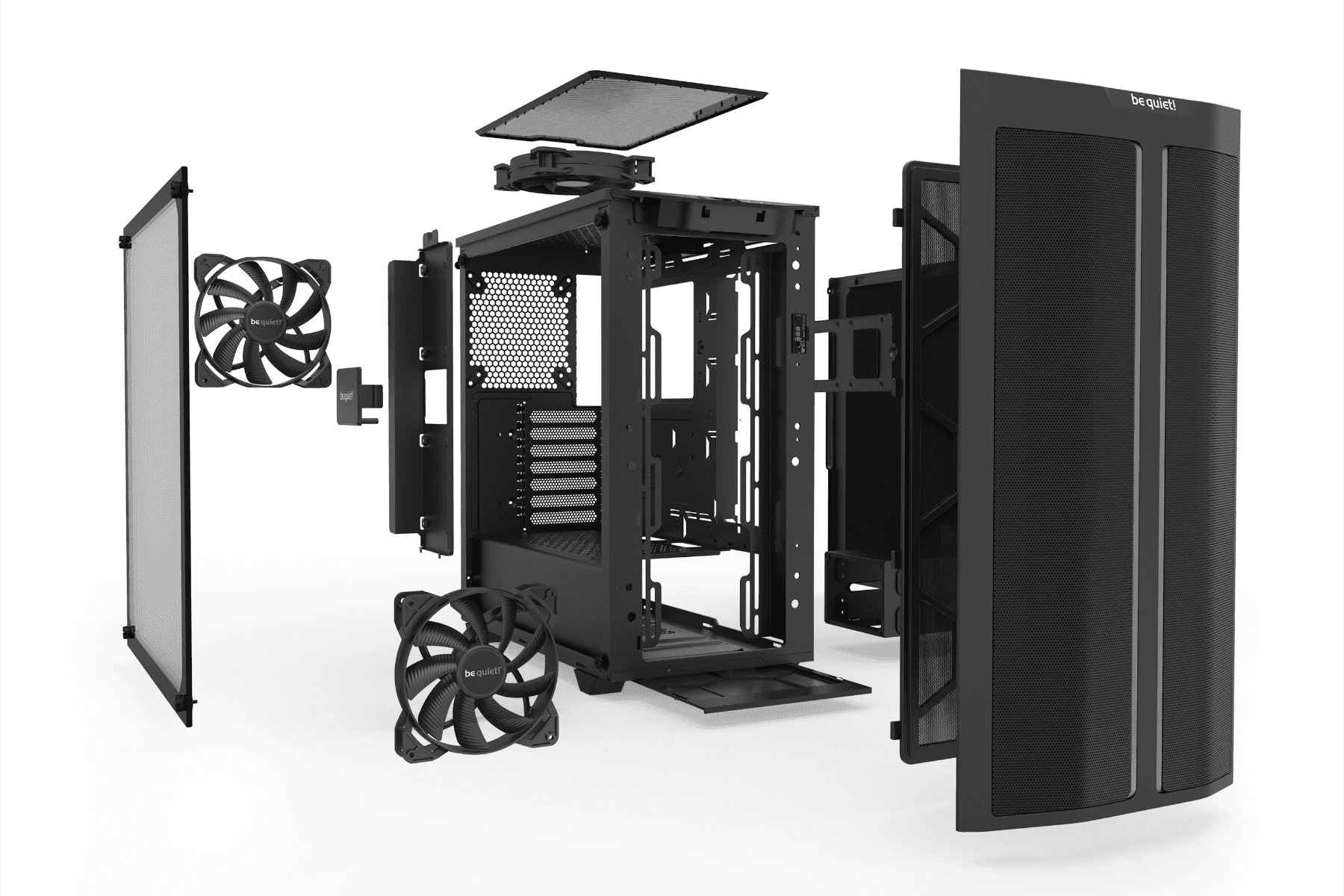 be quiet! Pure Base 500DX ATX Mid Tower PC Case, Tempered Glass Window, High Airflow, ARGB LEDs , 3 Pre-Installed Pure Wings 2 Fans, Up to 360mm Radaitor Support, USB 3.2 Gen. 2 Type C, Black | BGW37 - thumbnail 1