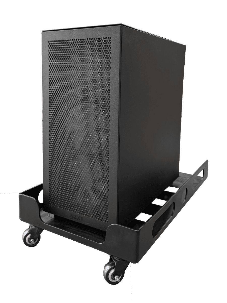 Heavy Duty (Cpu Holder) - Metal Rolling CPU Stand with Wheels, 100kg Weight Capacity, Heavy Duty Desktop Computer Tower Cart with Ventilation, Heavy Duty CPU Trolley with Castor Wheels Computer Floor Stand Trolley CPU Stand CPU Holder Trolley CPU Holder. thumbnail 3