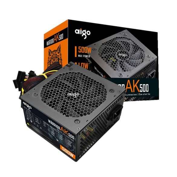 Aigo Aigo AK500 PFC max 500W Watt PC Gaming Power Supply unit Quiet 120mm Fan 24pin 12V ATX PSU Desktop computer Power Supply for gaming pc, |6926170086542 - thumbnail 2