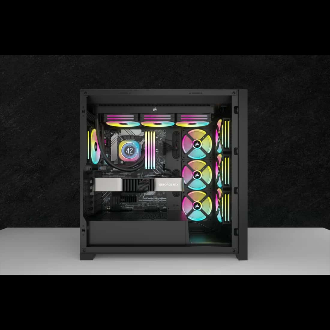 Corsair CORSAIR iCUE LINK H100i 240mm Black LCD AIO Cooler, 2.1" IPS Screen, QX120 Fans, Intel 1700/AM5 | CW-9061007-WW - thumbnail 5