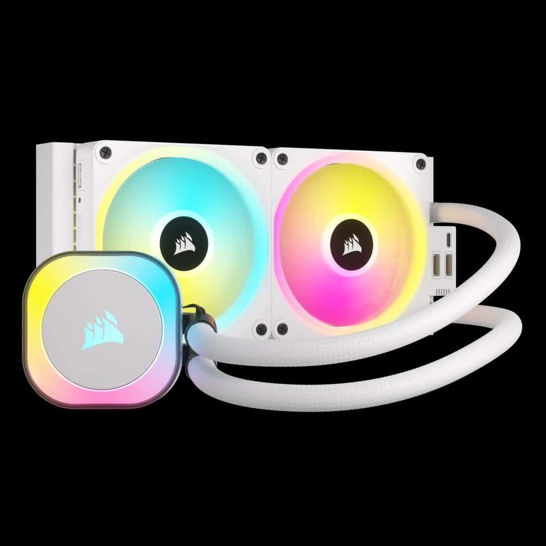 Corsair CORSAIR iCUE LINK H100i RGB AIO 240mm CPU Cooler - Black, QX120 Fans, AM5/LGA 1700/1851 | CW-9061001-WW - Color: WHITE
