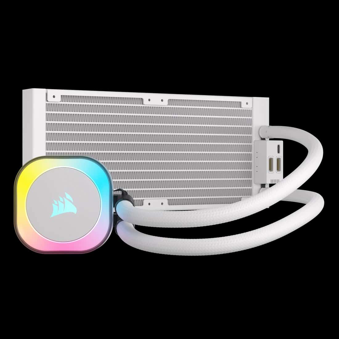 Corsair CORSAIR iCUE LINK H100i RGB AIO 240mm CPU Cooler - White, QX120 Fans, AM5/LGA 1700/1851 | CW-9061005-WW - thumbnail 7