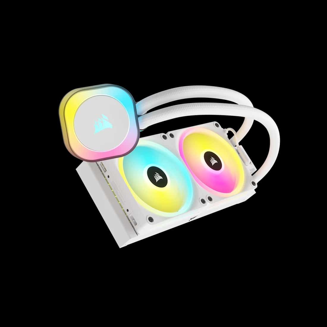 Corsair CORSAIR iCUE LINK H100i RGB AIO 240mm CPU Cooler - White, QX120 Fans, AM5/LGA 1700/1851 | CW-9061005-WW - thumbnail 4
